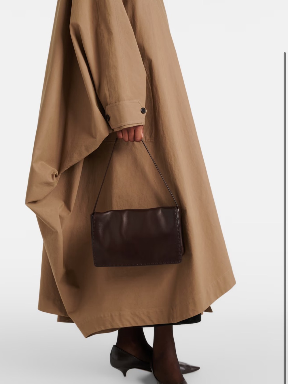 The Row flap shoulder bag - dark brown